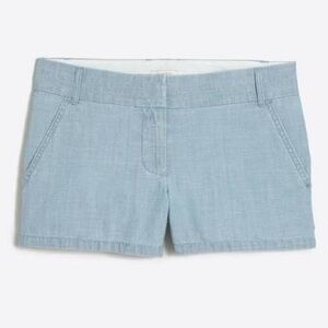 0 J. Crew Factory 3" chambray shorts women’s light wash 100% cotton